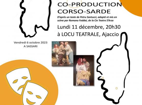 Teatru corso-sardu cù Viaggio-Viaghju luni l'11 di dicembre in Aiacciu è marti u 12 in Livia