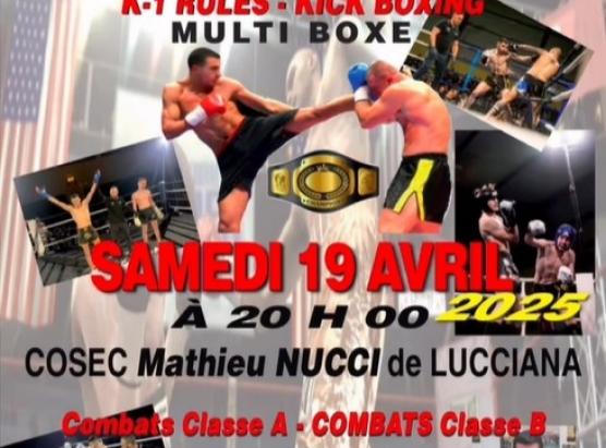 Serata kickboxing sabbatu u 19 d’aprile in Lucciana