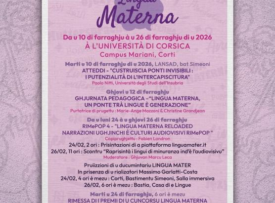 Ghjurnate di a lingua materna da u 10 à u 26 di ferraghju à l'università di Corsica