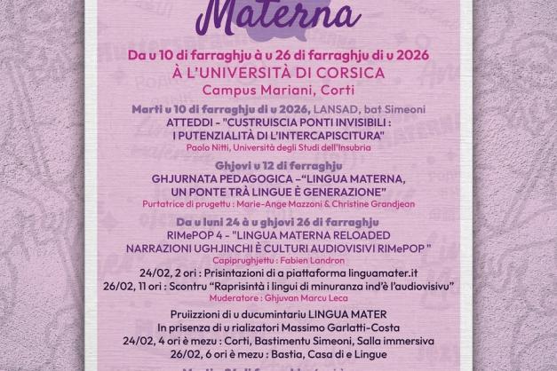 Ghjurnate di a lingua materna da u 10 à u 26 di ferraghju à l'università di Corsica
