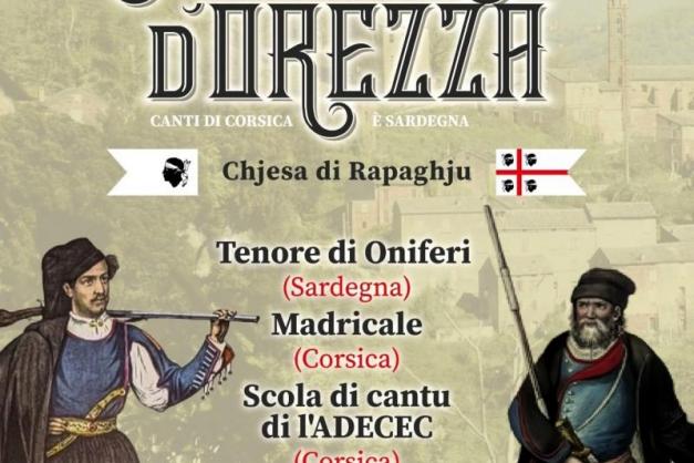 Cuncertu di canti corsi è sardi in chjesa di Rapaghju sabbatu u 27 di maghju à 6 ore è mezu