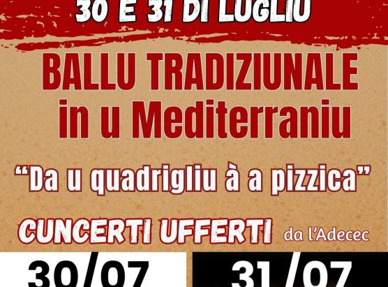 Ghjurnate di l’Adecec i 30 è 31 di lugliu 2026, in Cervioni, nant'à a tematica « Ballu tradiziunale in u Mediterraniu ».