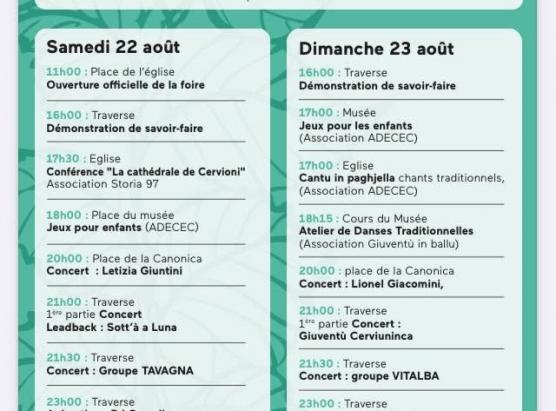 Fiera di a Nuciola in Cervioni i 21, 22 è 23 d’aostu